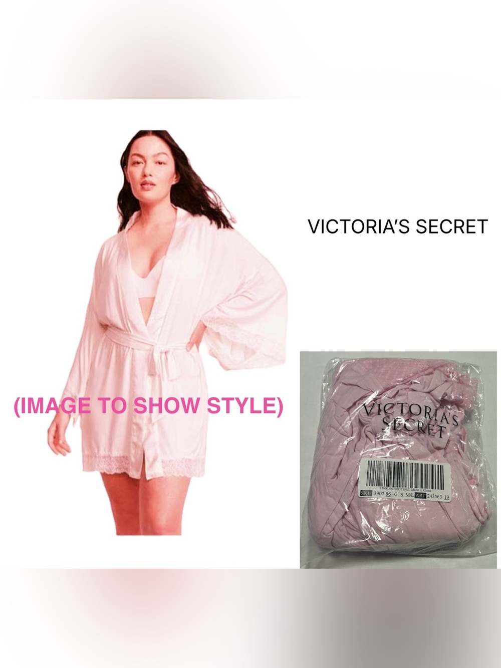 VICTORIA’S SECRET - M/L - NWT - PINK HEAVENLY SUPERSOFT KIMONO / ROBE